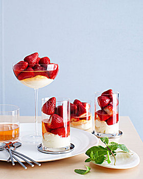 选择,杯子,香槟,草莓甜点