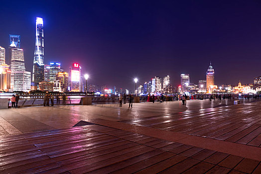 上海陆家嘴建筑夜景