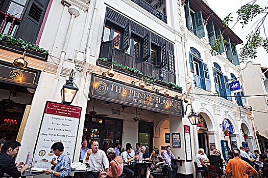 新加坡,酒吧,餐馆,码头