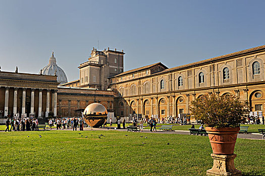 院落,梵蒂冈博物馆,梵蒂冈城,罗马,拉齐奥,意大利,欧洲