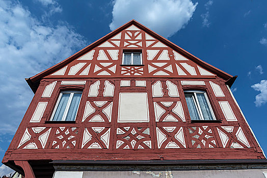半木结构,建筑,犹太,住宅,中间,弗兰克尼亚,巴伐利亚,德国,欧洲