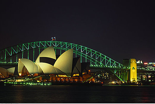 剧院,夜晚,悉尼,澳大利亚