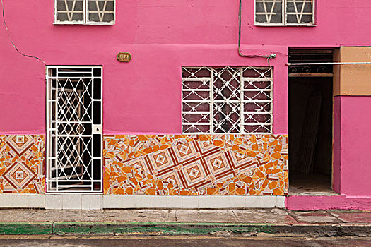 古巴,哈瓦那,深粉色,新,墙壁,彩色,城市,建筑