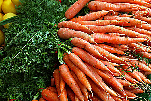 胡萝卜,蔬菜,市场货摊