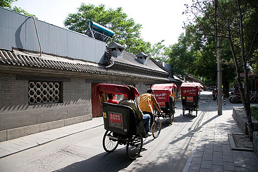 北京什刹海人力车