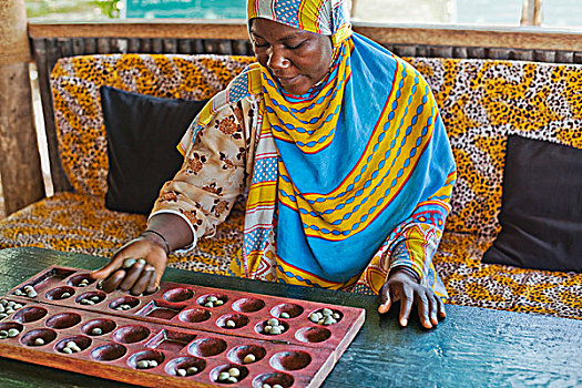 女人,玩,桑给巴尔岛,坦桑尼亚,非洲