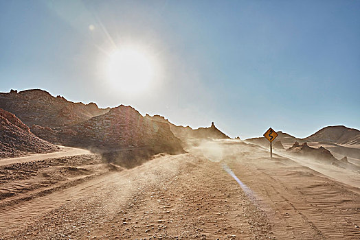 尘土,荒芜,土路,佩特罗,阿塔卡马沙漠,智利