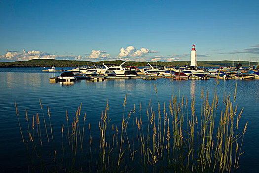船,停靠,码头,湖,魁北克,加拿大