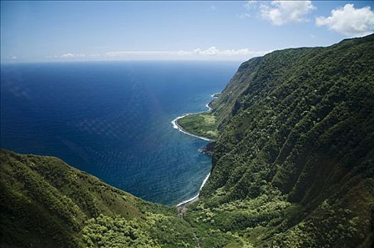 夏威夷,莫洛凯岛,北岸,悬崖,岸边