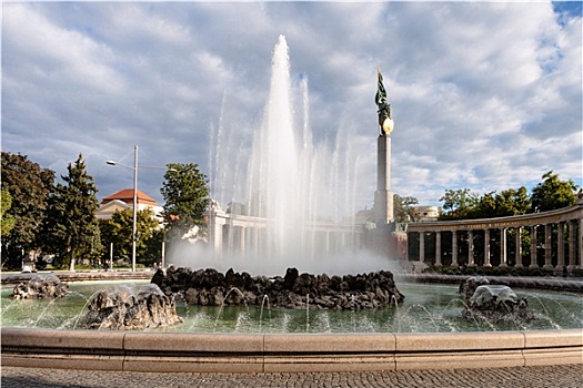 喷泉,苏联,战争纪念碑,维也纳