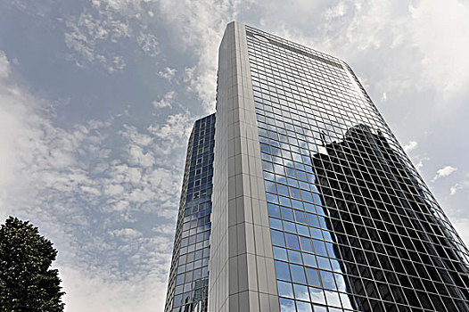 摩天大楼,金融区,法兰克福,黑森州,德国,欧洲