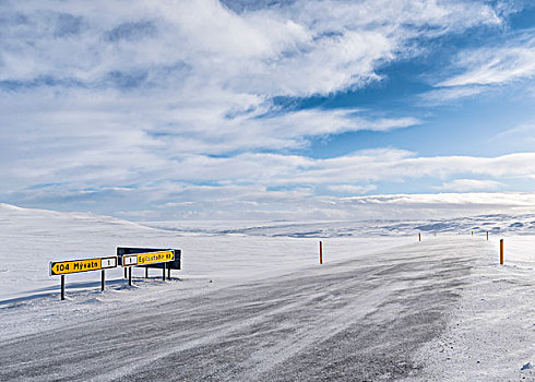 冰岛高地,挨着,环路,冬天,风暴,太阳,大幅,尺寸