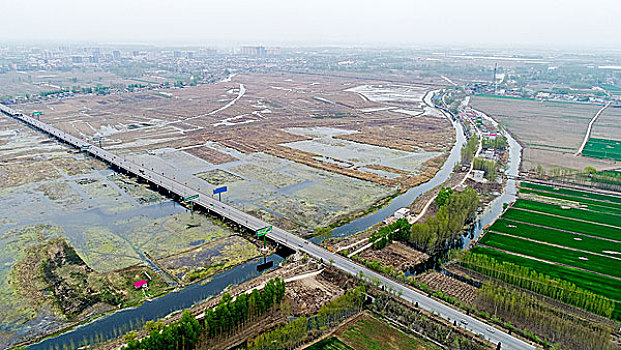 无人机航拍“雄安新区”河北省保定市安新县白洋淀大桥
