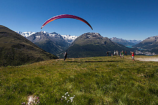 滑翔伞,开端,恩格达恩,恩加丁,瑞士,航空,滑伞运动,区域
