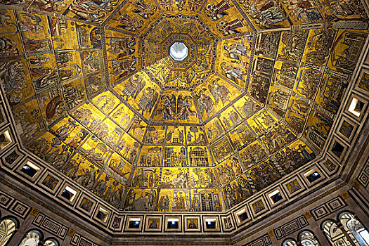 图案,穹顶,洗礼堂,佛罗伦萨,托斯卡纳,意大利,欧洲