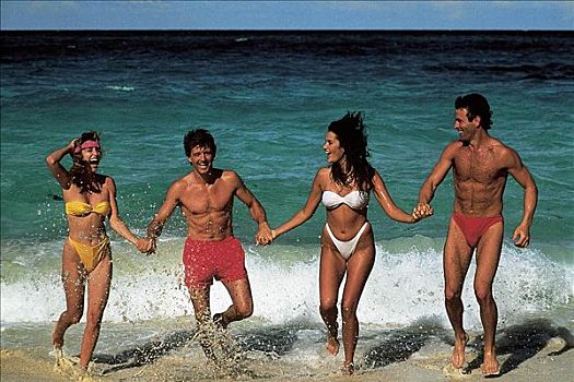 伴侣,男人,女人,友谊,海滩,海洋,度假,假日,夏天,开心,笑