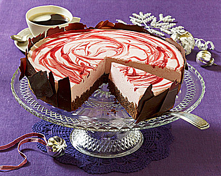 蛋糕,蔓越莓,奶油