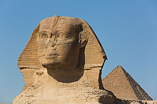 狮身人面像,前景,金字塔,背景,吉萨金字塔,埃及