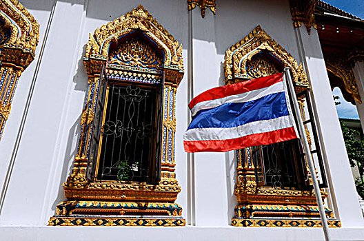 庙宇,泰国,旗帜,曼谷,亚洲