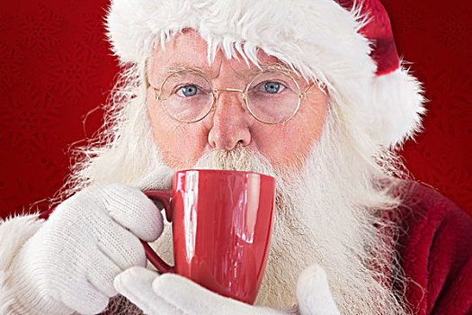 圣诞老人,饮料,红色,杯子