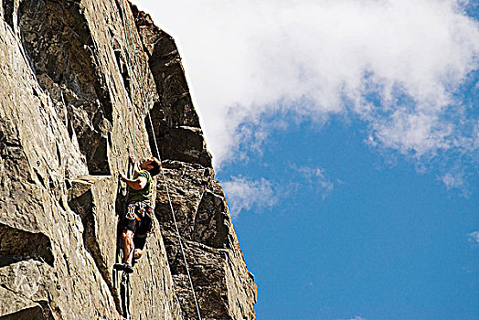 男人,攀登,靠近,不列颠哥伦比亚省,加拿大