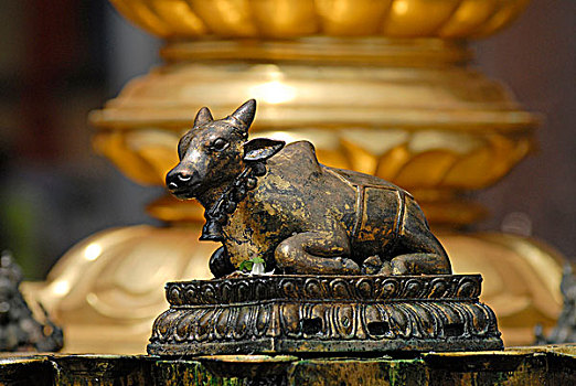 雕塑,公牛,湿婆神,喀拉拉,印度南部,印度,亚洲