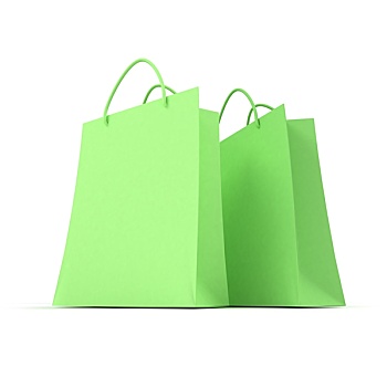 情侣,绿色,购物袋