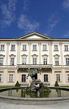 喷泉,建筑,巴洛克,米拉贝尔,宫殿,萨尔茨堡,奥地利,欧洲