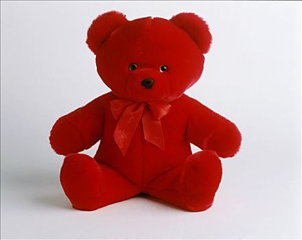 特写,红色,泰迪熊