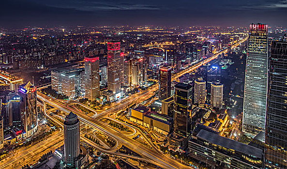 北京国贸桥夜景