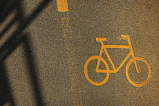 特写,自行车,道路,象征
