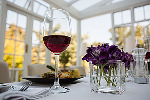 红酒,花瓶,桌上,餐馆,特写