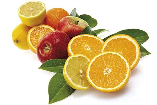 混合,水果,橘子,柠檬,苹果