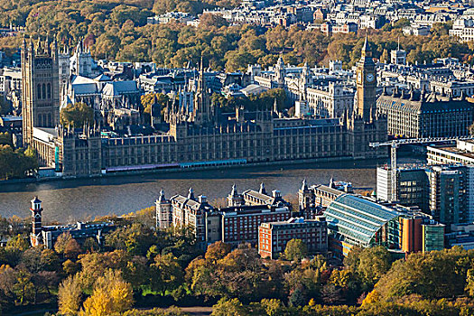议会,航拍,伦敦,议会大厦,泰晤士河,风景,城市