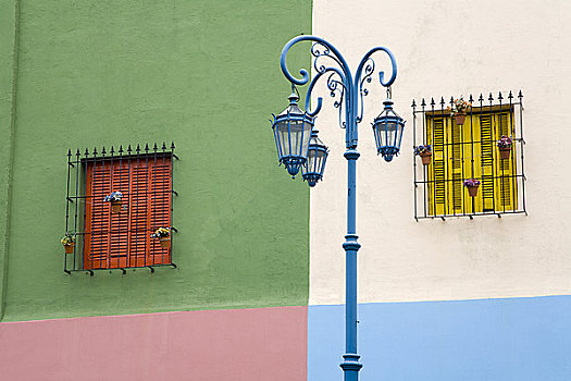 路灯,正面,房子,布宜诺斯艾利斯,阿根廷