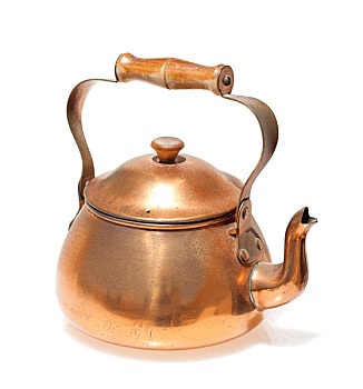 老式,铜,茶壶