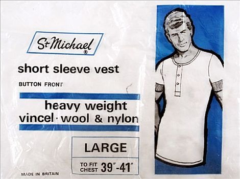 圣麦克,短袖,背心,包装,60年代