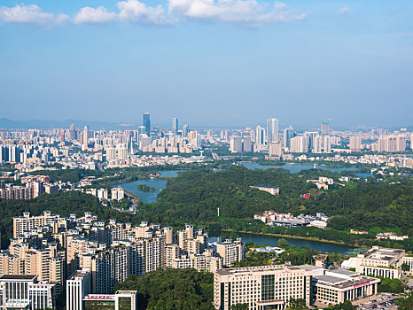 鸟瞰广东惠州市区城市建筑风光