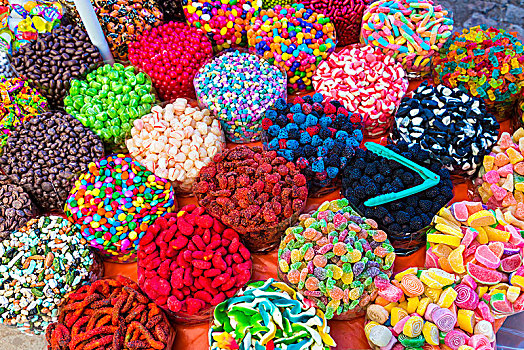 彩色,品种,糖果,出售,貂,星期二,市场,圣米格尔,墨西哥