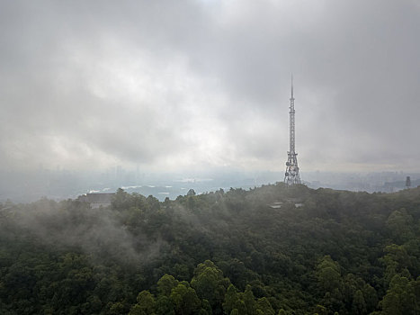 广东惠州高榜山祥云塔航拍云海风光