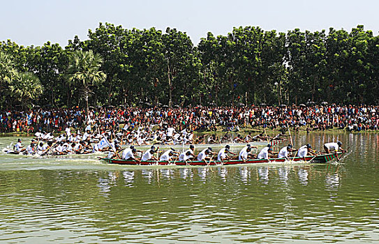 传统,赛船,河,孟加拉,十月,2007年,流行,娱乐,活动,下雨,季节