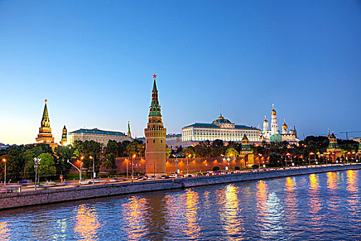 俯视,市区,莫斯科,夜晚,时间
