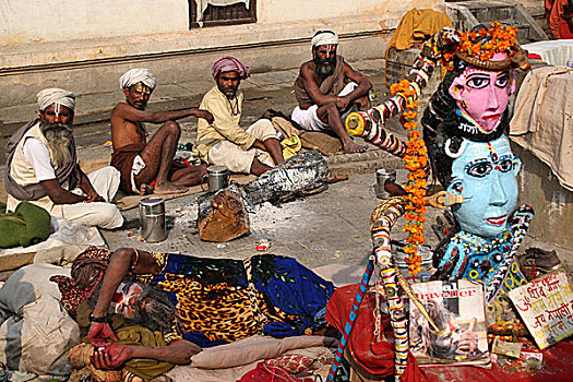 乔木,男人,庙宇,加德满都,尼泊尔,二月,2006年,夜晚,湿婆神,庆贺,节日,朝圣,上方