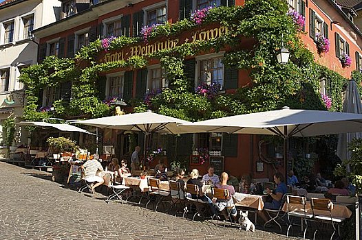 街头咖啡馆,巴登符腾堡,德国,欧洲