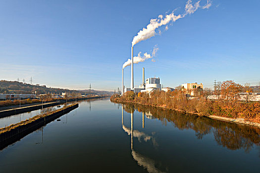 燃煤,电厂,巴登符腾堡,德国,欧洲