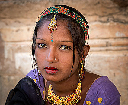 美女,头像,普什卡,拉贾斯坦邦,印度,亚洲