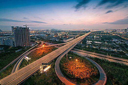 中国广东深圳前海粤港澳大湾区城市夜景