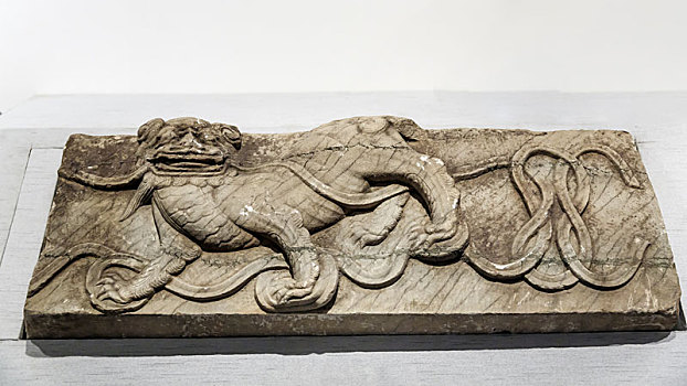 安徽博物院藏明代绶带狮纹石坊构件