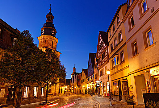 教堂,库姆巴赫,上弗兰科尼亚,弗兰克尼亚,巴伐利亚,德国,欧洲