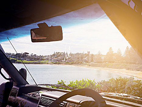 风景,看,风档玻璃,汽车,新南威尔士,澳大利亚